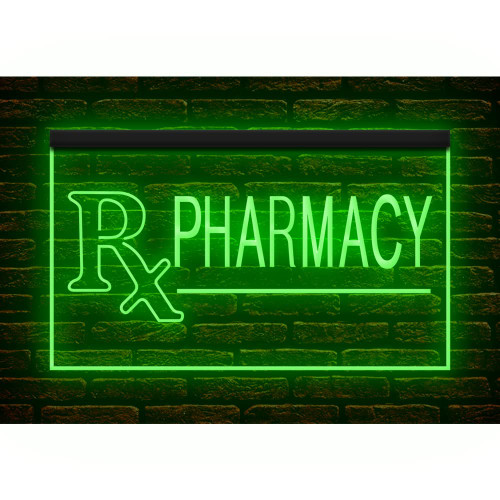 200102 Pharmacy Drugs Pills Mecidine Prescription Shop Store Open Display LED Light Neon Sign (12" X 8", Green)