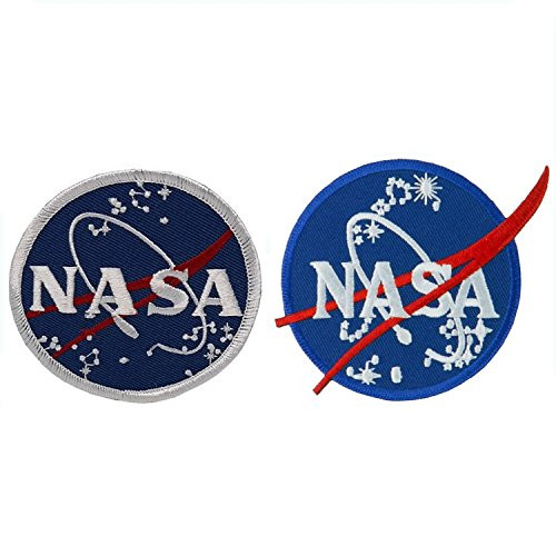 2 Pack NASA Meatball Insignia Embroidered Iron On Patches (One Size, Blue)