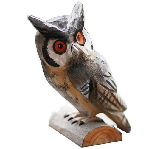 HOTGE Owl Statue Shelf Decor Home Decorations for Living Room,Small Owl Figurines Art Deco Decor,owl Gifts for Women,Goth Room Decor.Steampunk Decor (Wood Carving owl 2)