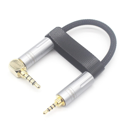 Youkamoo 3.5mm Balanced 4 Pole Right Angle Male to 2.5mm 4 Pole Male 8 Core Silver Plated Headphone Cable Silver Plated Aux Cable 3.5mm to 2.5mm