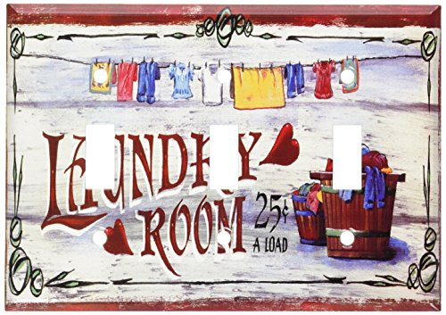 Art Plates - Laundry Room Switch Plate - Triple Toggle