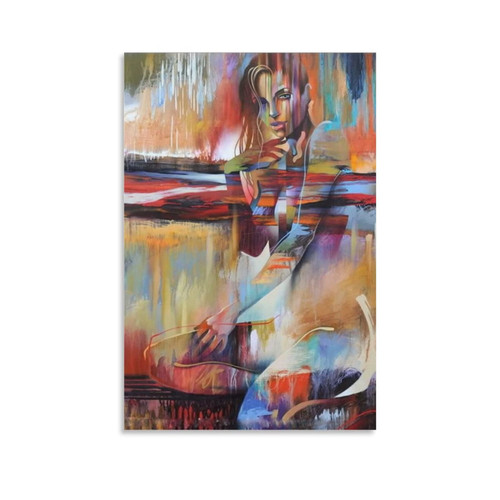 ToMart Abstract Women Oil Painting Art Poster Multi Color Style Canvas Wall Art Canvas Painting Posters And Prints Wall Art Pictures for Living Room Bedroom Decor 08x12inch(20x30cm) Unframe-style