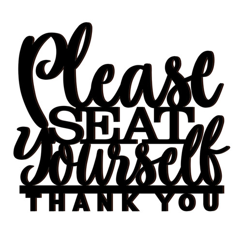 FLOWERHERD Funny Bathroom Wall Sign Decor - Black Please Seat Yourself Wooden Bathroom Signs Wall Hanging decor Bathroom Wall Art for Bathroom Restroom Home Decorations