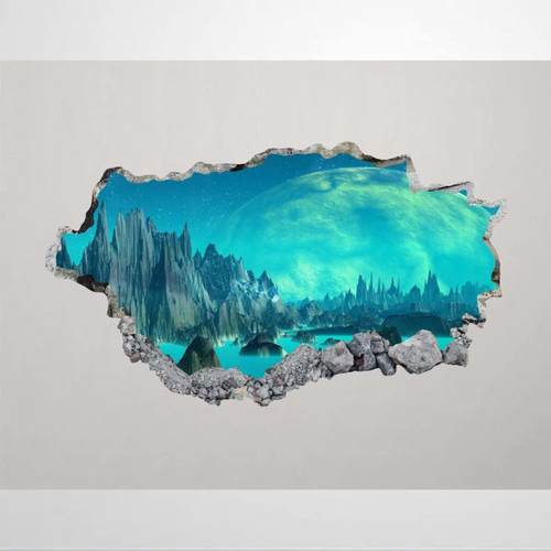 ArogGeld Northern Lights Wall Decal Art Decor 3D Smashed Mountains Sticker Mural Poster Print Gift Custom Stickers Removable Vinyl decals For Bedroom Living Room,32 inch sk399, White ArogGeld Northern Lights Wall Decal Art Decor 3D Smashed Mountains Sticker Mural Poster Print Gift Custom Stickers Removable Vinyl decals For Bedroom Living Room,32 inch sk399, White