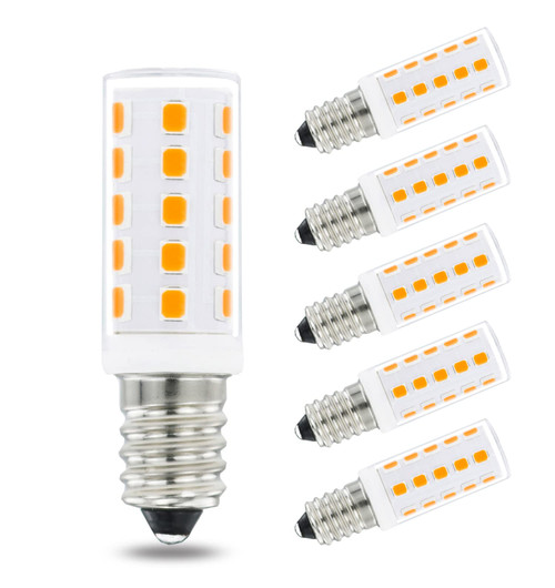 Lamsky E14 European Base LED Light Bulbs Dimmable,40W Equivalent AC120V Warm White 2700K,4W E14 Led Bulbs for Chandeliers,Turkish Lamp,Pendant,Cooker Hood Bulbs Replace(6-Pack)