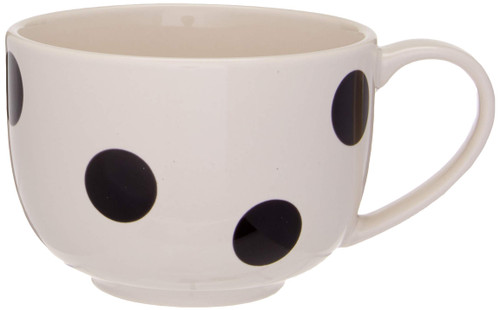 Kate Spade New York Black Deco Dot Latte Mug, 0.8 LB