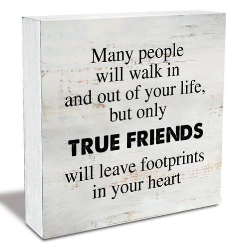 Rustic Friend Wood Box Sign True Friends will Leave Footprints in Your Heart Wooden Box Sign Farmhouse Home Desk Shelf Decor (5 X 5 Inch) Rustic Friend Wood Box Sign True Friends will Leave Footprints in Your Heart Wooden Box Sign Farmhouse Home Desk Shelf Decor (5 X 5 Inch)