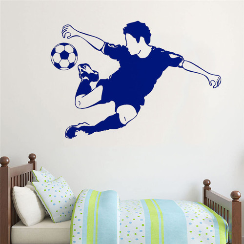 FGJFGGFR Football Star Wall Sticker Sports Meeting Living Room Decoration Mural Home Wall Vinyl Decal Removable,Black,42X60CM