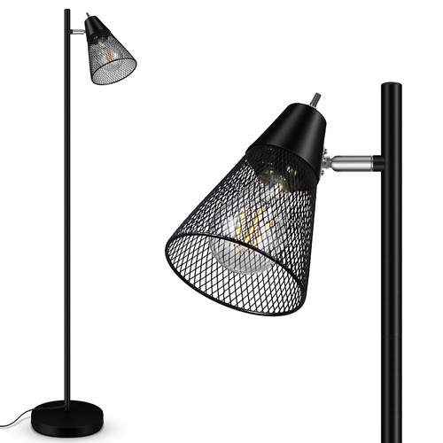 BoostArea Industrial Floor Lamp,Standing Lamp,Modern Floor Lamp with Metal Shade, 4W LED Bulb Included, Tall Pole Lamps for Living Room, Bedroom, Home, Office
