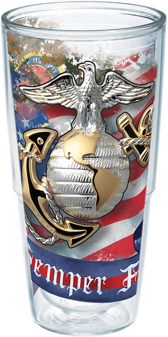 Tervis Marines Made in USA Double Walled Insulated Tumbler, 24oz - No Lid, Eagle and Anchor Tervis Marines Made in USA Double Walled Insulated Tumbler, 24oz - No Lid, Eagle and Anchor