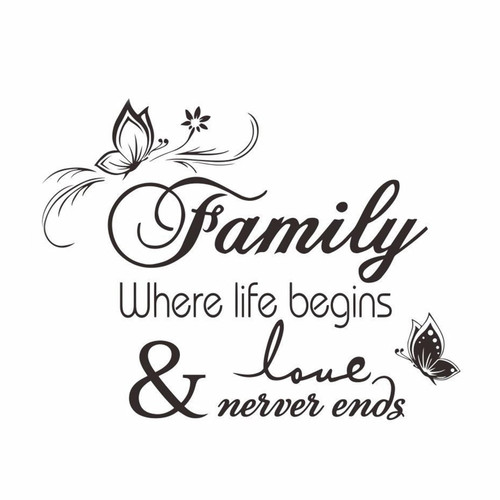 Family Wall Lettering Stickers Art Vinyl Removable Decals Where Life Begins & Love Never End Wallpaper Home Decor for Living Room Bedroom Family Wall Lettering Stickers Art Vinyl Removable Decals Where Life Begins & Love Never End Wallpaper Home Decor for Living Room Bedroom