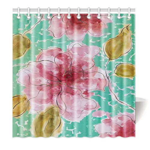 SXCHEN Fabric Bath Shower Curtain 72"x80" Polyester Shower Curtains for Bathroom, Waterproof Shower Curtain Liner with 12 Hooks Artistic Pink Flowers Green Leaves SXCHEN Fabric Bath Shower Curtain 72"x80" Polyester Shower Curtains for Bathroom, Waterproof Shower Curtain Liner with 12 Hooks Artistic Pink Flowers Green Leaves