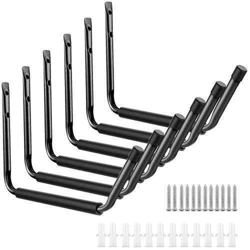 Heavy Duty Garage Indoor Kayak Storage Hooks Hanger, Wall Mounted Utility Hanging Cradle Rack for Canoe Paddleboard, Surfboard, Skiboard, Ladder, Hose, Folding Chairs, Bike and Tools (6 Pack, Black) Heavy Duty Garage Indoor Kayak Storage Hooks Hanger, Wall Mounted Utility Hanging Cradle Rack for Canoe Paddleboard, Surfboard, Skiboard, Ladder, Hose, Folding Chairs, Bike and Tools (6 Pack, Black)