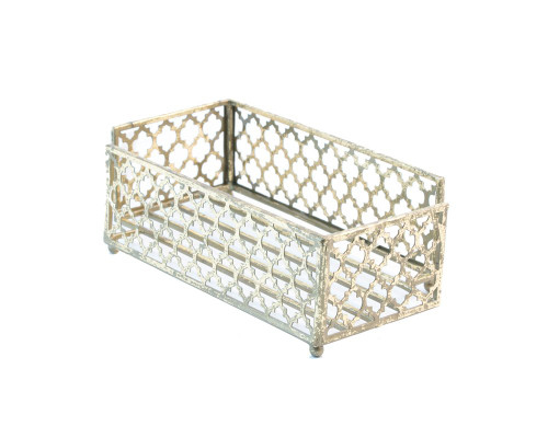 Boston International Celebrate The Home Tangier Trellis Guest Towel Holder Caddy, 8.75 x 4.75-Inches, Gold Foil