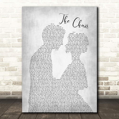 The Chair Man Lady Bride Groom Wedding Grey Song Lyric Quote Music Print The Chair Man Lady Bride Groom Wedding Grey Song Lyric Quote Music Print