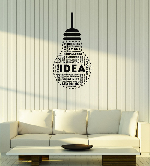 Vinyl Wall Decal Idea Lightbulb Success Words Office Space Decoration Stickers Mural Large Decor (ig5703) Vinyl Wall Decal Idea Lightbulb Success Words Office Space Decoration Stickers Mural Large Decor (ig5703)