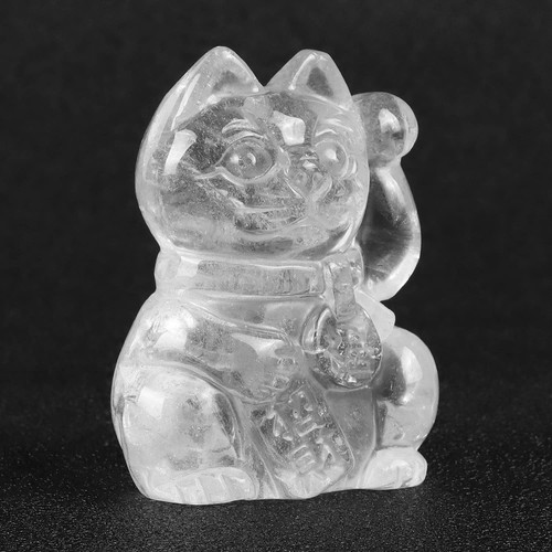 Artistone Clear Quartz Crystal Maneki Neko Money Feng Shui Fortune Lucky Cat Collectible Figurine Gemstone Sculpture for Attract Wealth Good Luck Home&Shop Decorations Artistone Clear Quartz Crystal Maneki Neko Money Feng Shui Fortune Lucky Cat Collectible Figurine Gemstone Sculpture for Attract Wealth Good Luck Home&Shop Decorations