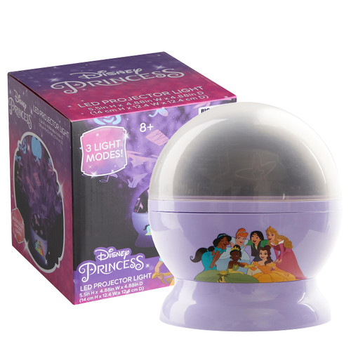 Idea Nuova Disney Princess Rotating LED Projection Kids Lamp and Nightlight