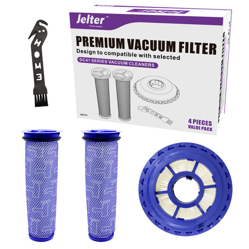 Jelter DC41 filter compatible with Dyson DC41 HEPA filter replacement parts DC41 pre-filter DC66 DC65 UP20 UP13, 4 PACK for multi floor, animal, ball vacuums 920769-01 & 920640-01 Dyson vacuums