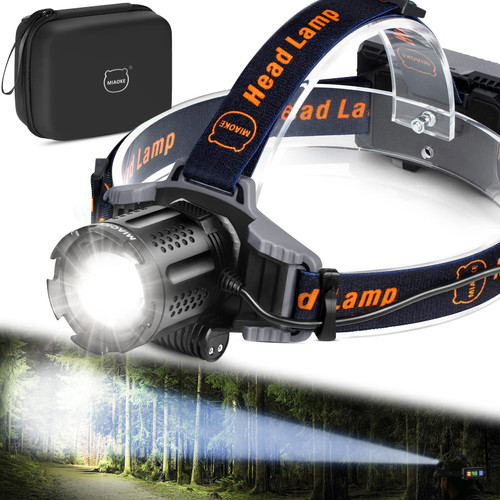 MIAOKE Led Headlamp, USB Rechargeable Headlamp 100000 Lumen Super Bright IPX5 Waterproof 4 Modes with Power Indicator and Warning Light for Adult Running Outdoor Camping Hiking Fishing/Warrior MIAOKE Led Headlamp, USB Rechargeable Headlamp 100000 Lumen Super Bright IPX5 Waterproof 4 Modes with Power Indicator and Warning Light for Adult Running Outdoor Camping Hiking Fishing/Warrior