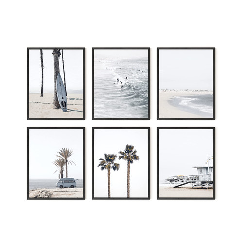 HAUS AND HUES Beach Posters and Beach Wall Decor - Set of 6 Beach Art Prints and Beach Wall Art, Beach Pictures Beach Art Wall Decor Coastal Wall Art Beach Prints Beach Set of 6 (Unframed 11x14)