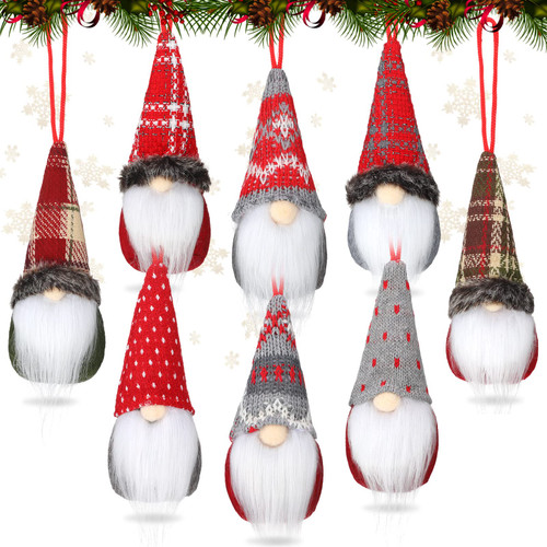 Christmas Swedish Gnomes Ornaments Handmade Plush Tomte Gnome Ornaments Tree Hanging Gnomes with Hat and Beard Scandinavian Swedish Santa Elf Doll Sets for Christmas Decor 8 Styles (8 Pieces) Christmas Swedish Gnomes Ornaments Handmade Plush Tomte Gnome Ornaments Tree Hanging Gnomes with Hat and Beard Scandinavian Swedish Santa Elf Doll Sets for Christmas Decor 8 Styles (8 Pieces)