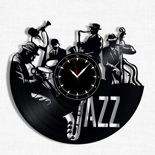 JazzVinyl Record Clock - Wall Clock Jazz - Best Gift for Jazz Music Lover - Original Wall Home Decor (One Pack)