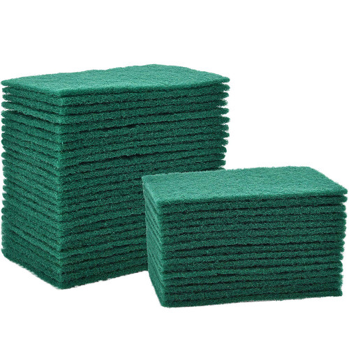 Jetec Scrub Pads Scouring Pads Sponge Dish Scrubber Scouring Pads Cleaning Non Scratch Pads for Kitchen Scrubbers Dishes Cleaning (Green, 100 Pieces)