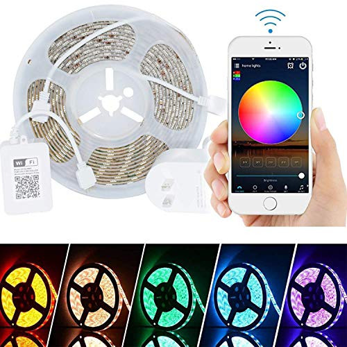 COOLOUS RGB LED Strip Light Smart Control WiFi Rope Light Tape Light Dimmable Bright Voice Control SMD 5050 Waterproof Compatible with Alexa Google Home and IFTTT