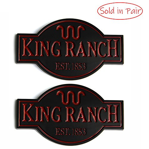 UpAuto Ford F150 F250 F350 King Ranch Emblem Badge 3D Nameplate Replacement Sticker Sold in Pair (Black- Red)