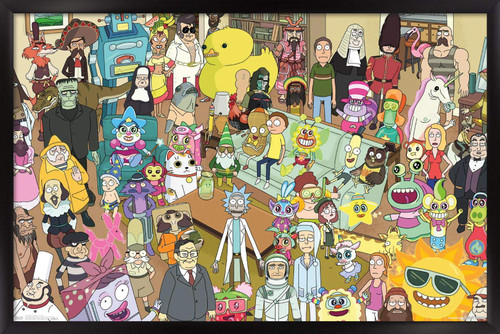 Trends International Rick And Morty - Group Wall Poster, 22.375" x 34", Black Framed Version Trends International Rick And Morty - Group Wall Poster, 22.375" x 34", Black Framed Version