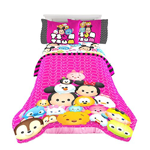 Tsum Tsum Faces Twin/Full Comforter - Super Soft Kids Reversible Bedding features Your Favoirte Tsum Tsum Characters - Fade Resistant Polyester Microfiber Fill (Official Tsum Tsum Product) Tsum Tsum Faces Twin/Full Comforter - Super Soft Kids Reversible Bedding features Your Favoirte Tsum Tsum Characters - Fade Resistant Polyester Microfiber Fill (Official Tsum Tsum Product)