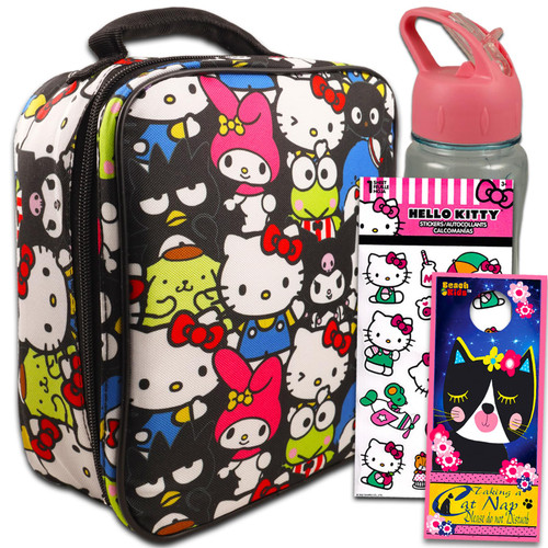 Hello Kitty Lunch Box Set for Girls - Bundle with Hello Kitty Lunch Bag Plus Water Bottle, Stickers, More | Hello Kitty and Friends Lunch Box Hello Kitty Lunch Box Set for Girls - Bundle with Hello Kitty Lunch Bag Plus Water Bottle, Stickers, More | Hello Kitty and Friends Lunch Box