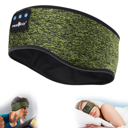 MUSICOZY Bluetooth Headband Sports Sleep Headphones, Wireless Music Sleeping Headphones Sleep Eye Mask Earbuds Earphones for Side Sleepers Workout Running Insomnia Travel Yoga Office