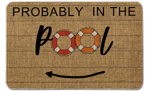 KXO Summer Door Mat Probably in The Pool Holiday Decorative Doormat Entrance Rugs Farmhouse Home Kitchen Decoration Floor Front Door Mat Outdoor Indoor 31"x20"