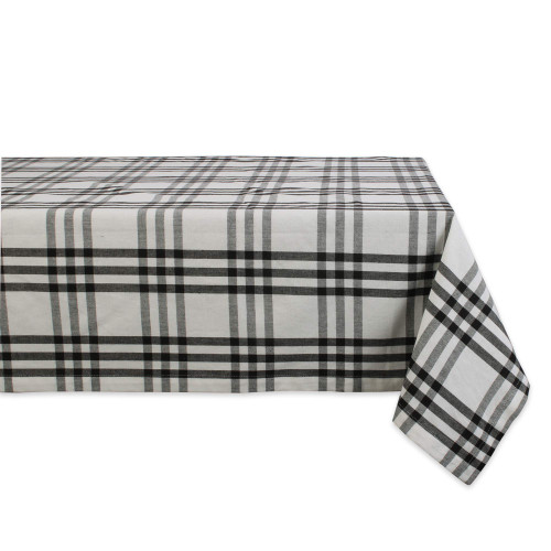 DII Home Sweet Farmhouse Plaid Tabletop Collection, Tablecloth, 60x84, Black