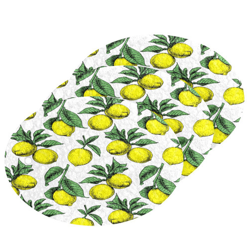 Lemons Leaves Scrub Sponge Summer Yellow Fruits Kitchen Washing Dishes Cleaning Sponges Non Scratch 3 Sponge for Dish Countertops Sinks Floors Showers Tile Sinks