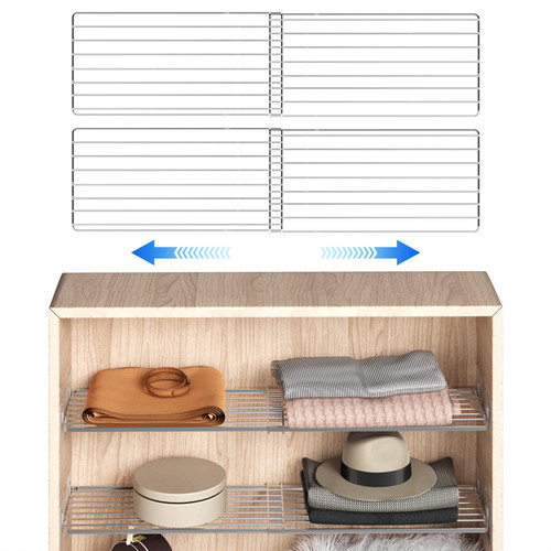 2Pack Expandable Closet Shelves, Adjustable Metal Closet Storage Shelf, Closet Organizers and Storage DIY Shelves for Closet Cabinet Wardrobe Cupboard Kitchen (Small, 2pack)