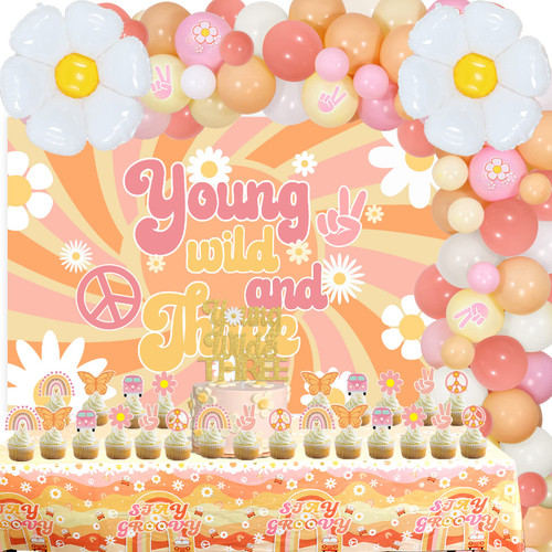 Young Wild and Three Decorations Girl, Three Groovy Birthday Decorations, Groovy 3rd Birthday Decorations Balloon Garland Kit, Backdrop, Tablecloth for Groovy Birthday Party Supplies Young Wild and Three Decorations Girl, Three Groovy Birthday Decorations, Groovy 3rd Birthday Decorations Balloon Garland Kit, Backdrop, Tablecloth for Groovy Birthday Party Supplies