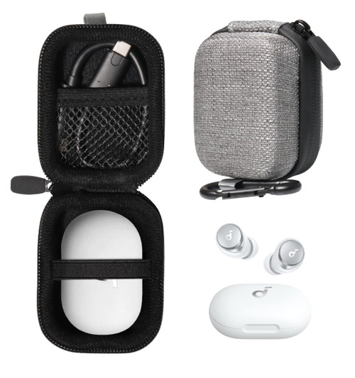 CaseSack Case for Anker Space A40 Auto-Adjustable Active Noise Cancelling Wireless Earbuds (Gray)