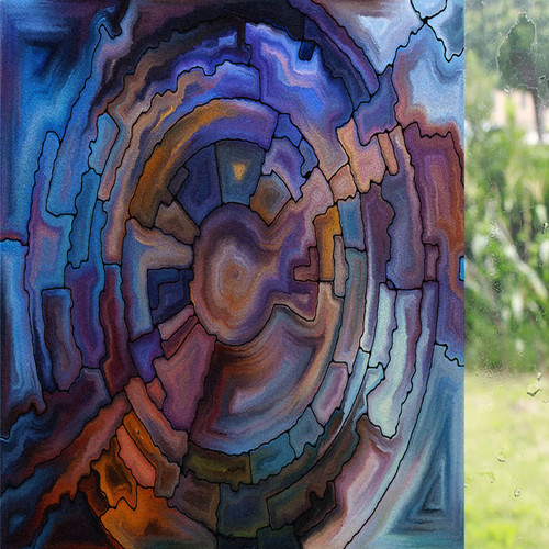 Stained Glass Window Film Privacy Film Window Frosting Film,Frosting Privacy Film for Glass Windows Window Tint for Home for Home UV Blocking/Privacy/Heat Insulation?24" x 36"?