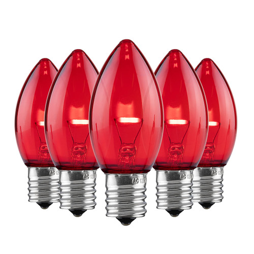 Set of 25 Holiday Lighting Outlet C9 LED Christmas Lights | Red C9 LED Filament Lights | C9 Christmas Light Bulbs for Indoor & Outdoor Use | Traditional C9 LED Christmas Lights