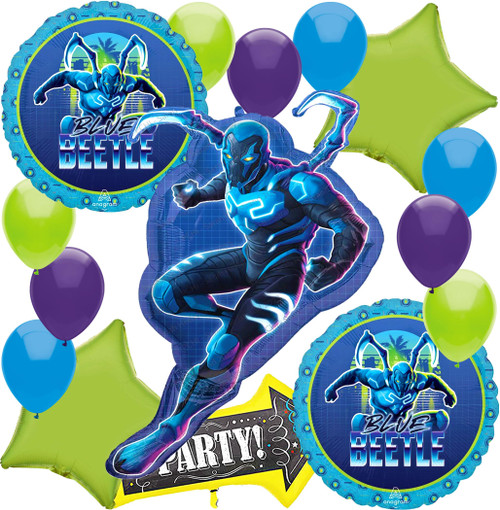 Anagram Foil Balloon Bouquet Set | Intended for Blue Beetle Theme | Party Accessory | Multicolor | Officially Licensed Birthday