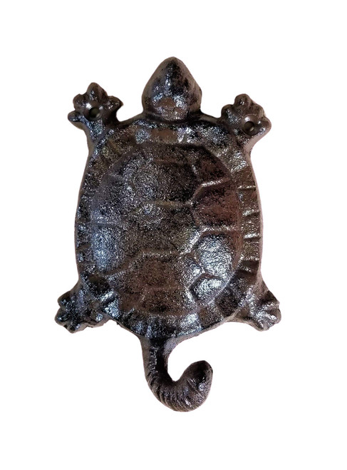 Cast Iron Turtle Wall Hook Rustic Brown