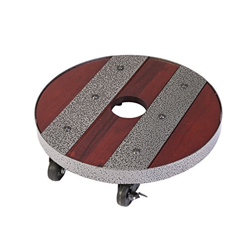 Panacea Industrial Round Plant Caddy, Wood, 12" dia