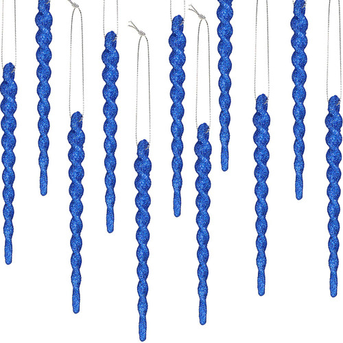 30 Pieces Plastic Icicle Twisted Plastic Icicle Christmas Ornaments Icicle Decoration Christmas Tree and Holiday Xmas Party Wedding Hanging (Blue,5.12 Inch)