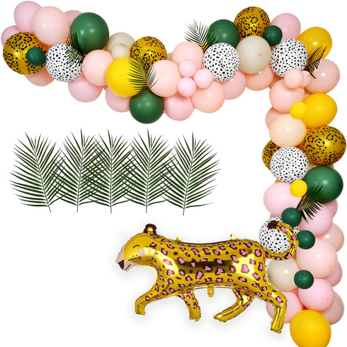 Leopard Jungle Safari Balloon Garland Arch Kit, Animal Printed Pink Sage Green Balloons for Girls Safari Animal Baby Shower Decoration Wild One Birthday Party Supplies Leopard Jungle Safari Balloon Garland Arch Kit, Animal Printed Pink Sage Green Balloons for Girls Safari Animal Baby Shower Decoration Wild One Birthday Party Supplies