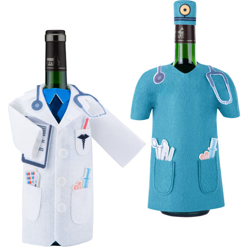Doctor Male Wine Bottle Cover,White Coat Ceremony Gifts,Wine Bottle Doctor Coat,Doctor Wine Bottle Cover,Nurse Wine Bottle Cover,Doctor Coat for Wine Bottle,White Coat Ceremony Gifts Pharmacy