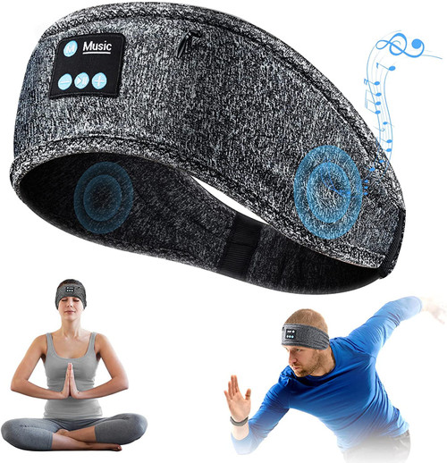 Sleep Headphones Bluetooth Headband-Cozy Sleep Headphones with Ultra-Thin HD Stereo Speakers- Wireless Sport Headband for Insomnia, Workout, Jogging, Yoga, Insomnia, Air Travel, Meditation (Good for Smaller Head)