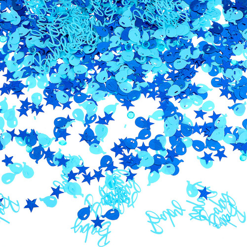 Baby Shower Decorations - Pink Baby Shower Confetti Birthday Party Table Scatters Decoration, Table Decor Confetti for Baby Shower Gender Reveal Party Supplies (Blue)
